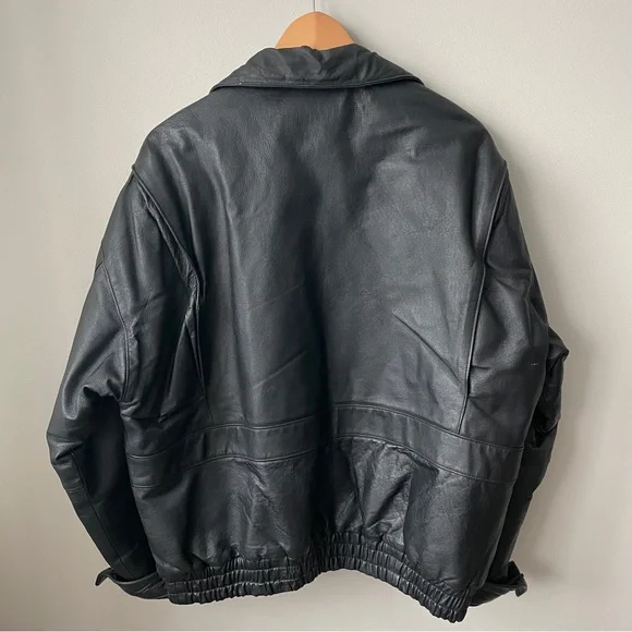 Vintage Leather Bomber Jacket - Picture 2 of 8